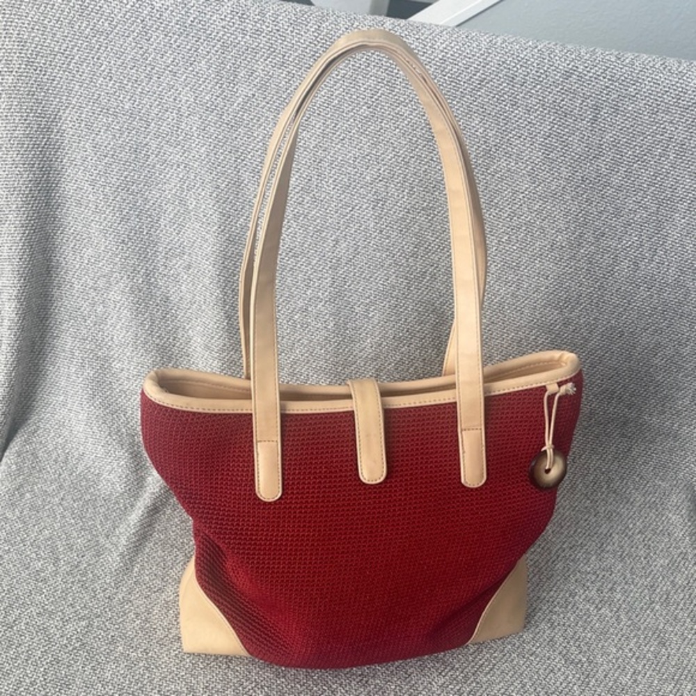 The Sak Red and Tan Tote Bag